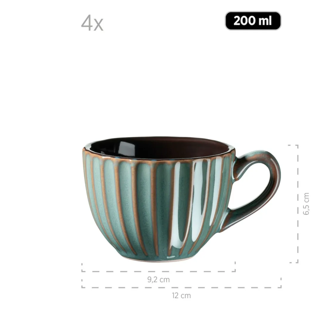 Geschirrsets|Die moderne Hausfrau Frühstücksset, Steinzeug Confino Petrol