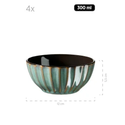 Geschirrsets|Die moderne Hausfrau Frühstücksset, Steinzeug Confino Petrol