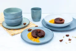 Geschirrsets|Die moderne Hausfrau Frühstücksset, Steinzeug Livio Grün