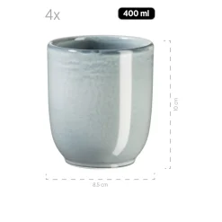 Geschirrsets|Die moderne Hausfrau Frühstücksset, Steinzeug Livio Grün