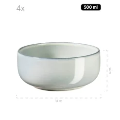 Geschirrsets|Die moderne Hausfrau Frühstücksset, Steinzeug Livio Grün