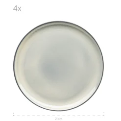 Geschirrsets|Die moderne Hausfrau Frühstücksset, Steinzeug Livio Grün