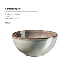 Geschirrsets|Die moderne Hausfrau Frühstücksset, Steinzeug Smoky's Grün