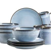 Geschirrsets|Die moderne Hausfrau Frühstücksset, Steinzeug Smoky's Blau