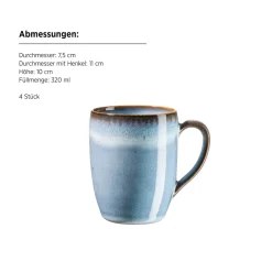 Geschirrsets|Die moderne Hausfrau Frühstücksset, Steinzeug Smoky's Blau