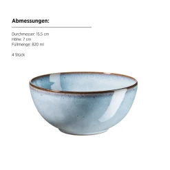 Geschirrsets|Die moderne Hausfrau Frühstücksset, Steinzeug Smoky's Blau