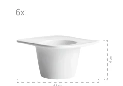 Geschirrsets|Die moderne Hausfrau Frühstücks-Zubehör, Porzellan LA MUSICA 1 x Zuckerdose, 1 x Gießer, 6 x Eierbecher