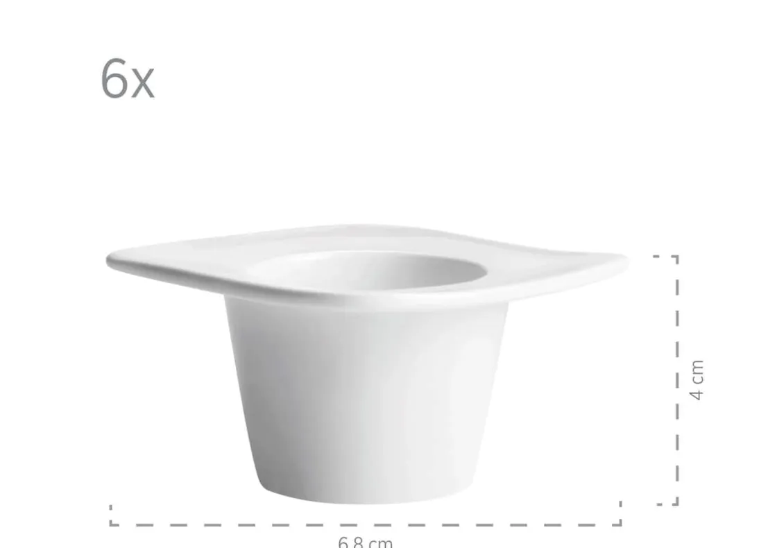 Geschirrsets|Die moderne Hausfrau Frühstücks-Zubehör, Porzellan LA MUSICA 1 x Zuckerdose, 1 x Gießer, 6 x Eierbecher