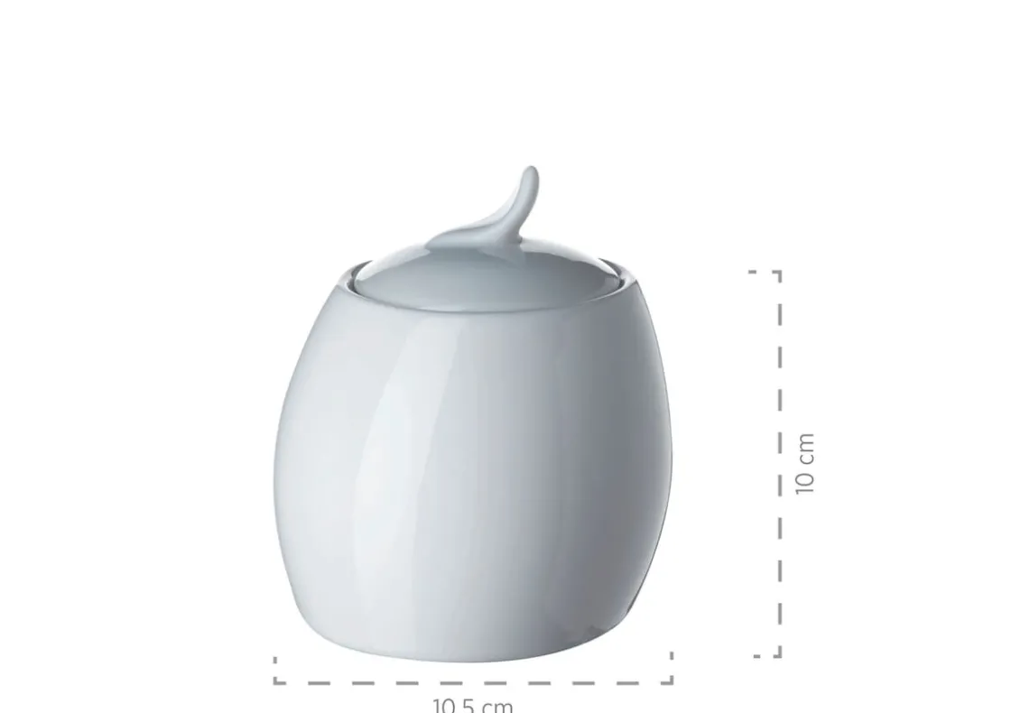 Geschirrsets|Die moderne Hausfrau Frühstücks-Zubehör, Porzellan LA MUSICA 1 x Zuckerdose, 1 x Gießer, 6 x Eierbecher