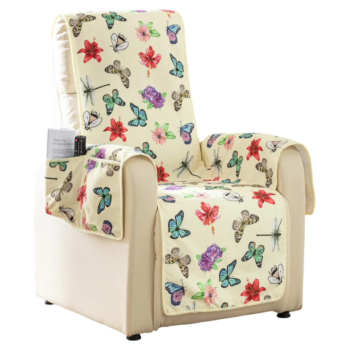Osterdekoration|Sesselschoner|Die moderne Hausfrau Frottee-Sesselschoner „Schmetterling“