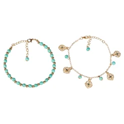 Schmuck & Uhren ·Armbänder|Schmuck & Uhren ·Halsketten|Die moderne Hausfrau Fußkettchen-Set „Indio“ 2-teilig