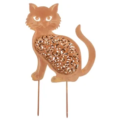 Gartendekoration ·Gartenstecker|Frühlingsdekoration|Die moderne Hausfrau Gartenstecker-Rost „Kätzchen“