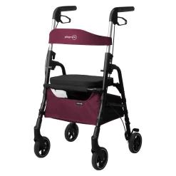 Rollatoren|Die moderne Hausfrau Gehhilfe W04 mit Sitztasche, klappbar dunkelrot