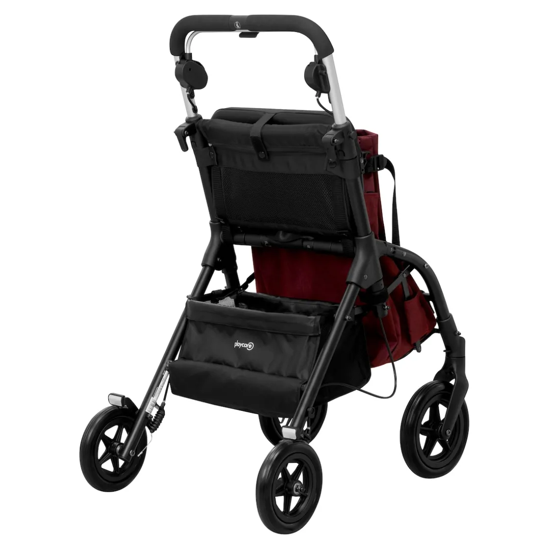 Rollatoren|Die moderne Hausfrau Gehwagen, Shopping Trolley R05 mit Tasche und Sitz dunkelrot