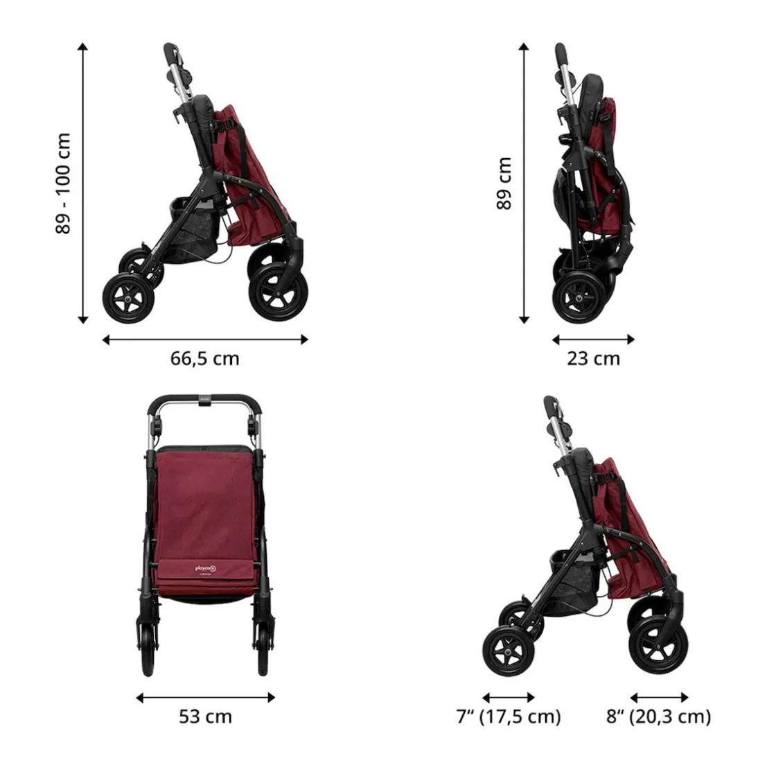 Rollatoren|Die moderne Hausfrau Gehwagen, Shopping Trolley R05 mit Tasche und Sitz dunkelrot