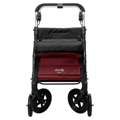 Rollatoren|Die moderne Hausfrau Gehwagen, Shopping Trolley R05 mit Tasche und Sitz dunkelrot