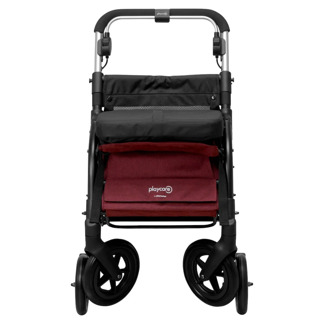 Rollatoren|Die moderne Hausfrau Gehwagen, Shopping Trolley R05 mit Tasche und Sitz dunkelrot