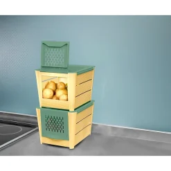 Lebensmittelbehälter|Die moderne Hausfrau Gemüsebox mit Klappöffnung grün