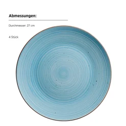 Geschirrsets|Die moderne Hausfrau Geschirr Set, Steinzeug Valmera Hellblau