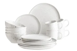 Geschirrsets|Die moderne Hausfrau Geschirr-Set, Keramik Andoro 4 x Speisteller, 4 x Dessertteller, 4 x Kaffeebecher, 4 x Müslischale