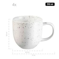 Geschirrsets|Die moderne Hausfrau Geschirr-Set, Keramik Andoro 4 x Speisteller, 4 x Dessertteller, 4 x Kaffeebecher, 4 x Müslischale