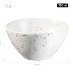 Geschirrsets|Die moderne Hausfrau Geschirr-Set, Keramik Andoro 4 x Speisteller, 4 x Dessertteller, 4 x Kaffeebecher, 4 x Müslischale