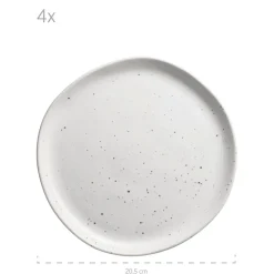 Geschirrsets|Die moderne Hausfrau Geschirr-Set, Keramik Andoro 4 x Speisteller, 4 x Dessertteller, 4 x Kaffeebecher, 4 x Müslischale