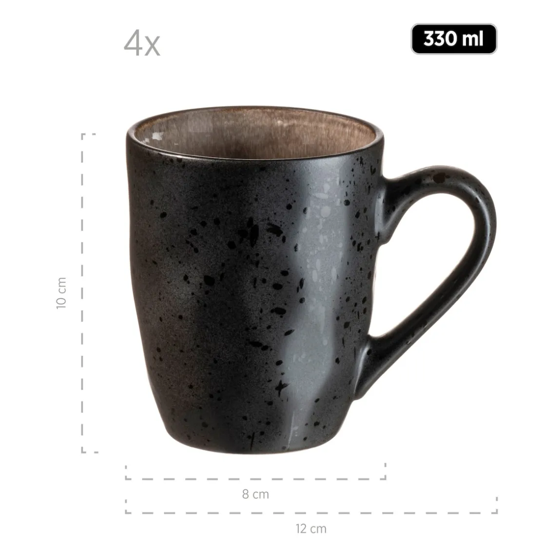 Geschirrsets|Die moderne Hausfrau Geschirr-Set, Keramik Niara Organic 4 x Speisteller, 4 x Dessertteller, 4 x Kaffeebecher, 4 x Müslischale