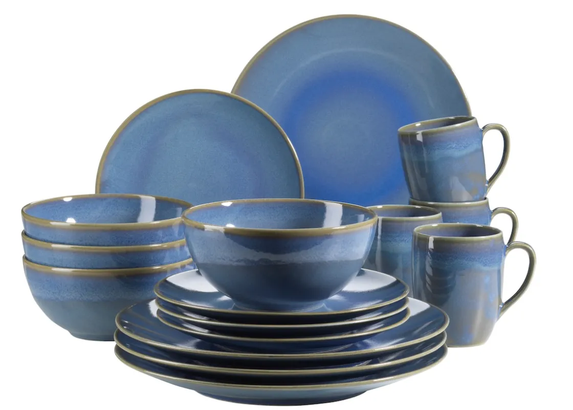 Geschirrsets|Die moderne Hausfrau Geschirr-Set, Keramik Ossia Hellblau