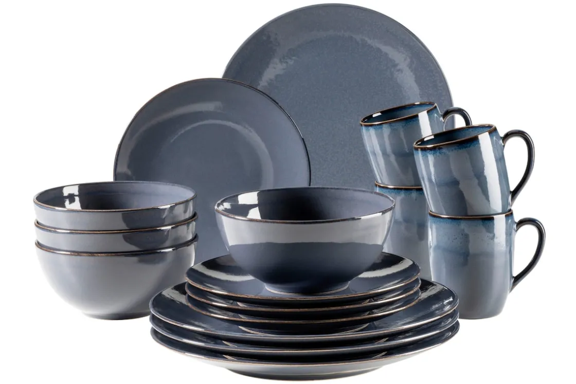 Geschirrsets|Die moderne Hausfrau Geschirr-Set, Keramik Ossia Hellblau