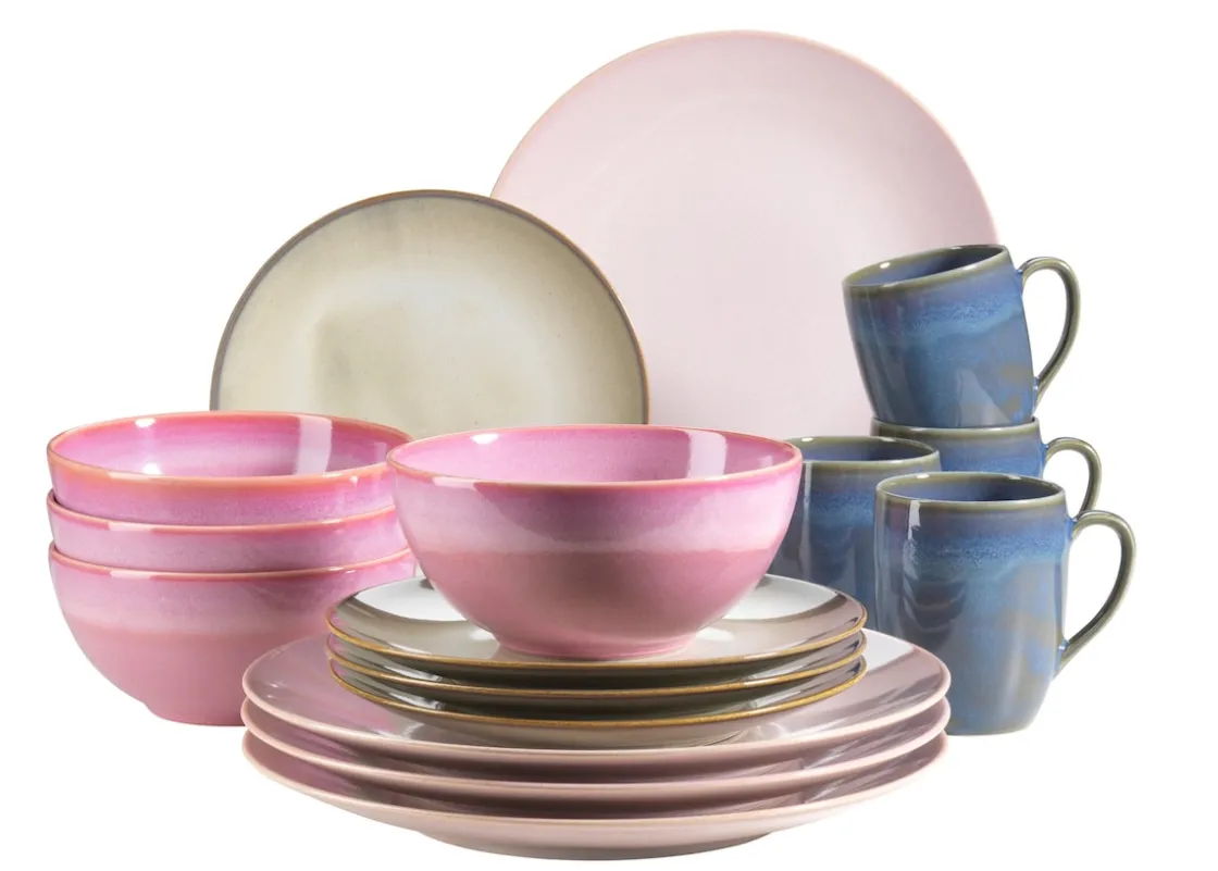 Geschirrsets|Die moderne Hausfrau Geschirr-Set, Keramik Ossia Hellblau