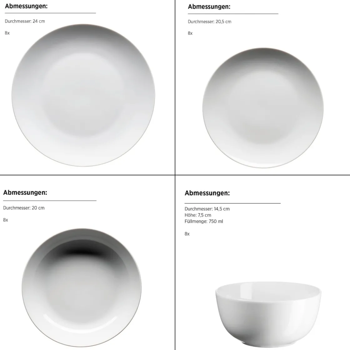 Geschirrsets|Die moderne Hausfrau Geschirr-Set, Porzellan Barca