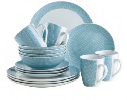 Geschirrsets|Die moderne Hausfrau Geschirr-Set, Porzellan Kitchen Time II Blau