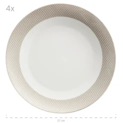 Geschirrsets|Die moderne Hausfrau Geschirr-Set, Porzellan Kitchen Time II Beige