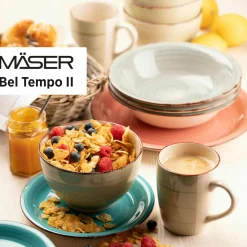 Geschirrsets|Die moderne Hausfrau Geschirr-Set, Steingut Lumaca Rauchblau