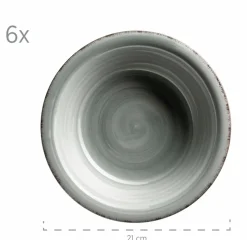 Geschirrsets|Die moderne Hausfrau Geschirr-Set, Steingut Lumaca Rauchblau