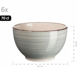 Geschirrsets|Die moderne Hausfrau Geschirr-Set, Steingut Lumaca Rauchblau