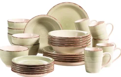 Geschirrsets|Die moderne Hausfrau Geschirr-Set, Steingut Lumaca Olivgrün