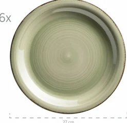 Geschirrsets|Die moderne Hausfrau Geschirr-Set, Steingut Lumaca Olivgrün