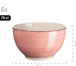 Die moderne Hausfrau Geschirr-Set, Steingut Lumaca Koralle