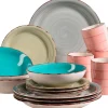 Geschirrsets|Die moderne Hausfrau Geschirr-Set, Steingut Lumaca Blau /Hellblau /Rosa/Grün