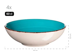 Geschirrsets|Die moderne Hausfrau Geschirr-Set, Steingut Lumaca Blau /Hellblau /Rosa/Grün