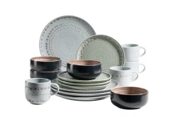 Geschirrsets|Die moderne Hausfrau Geschirr-Set, Steingut Spicy Market Grün