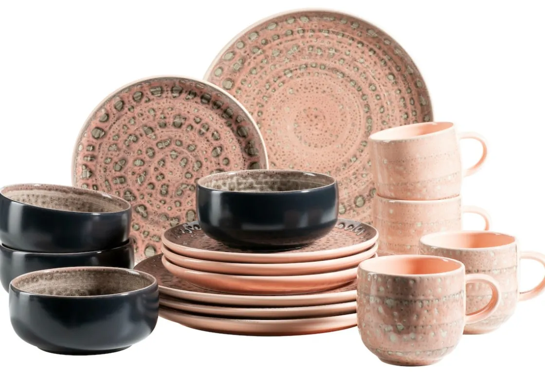 Geschirrsets|Die moderne Hausfrau Geschirr-Set, Steingut Spicy Market Grün