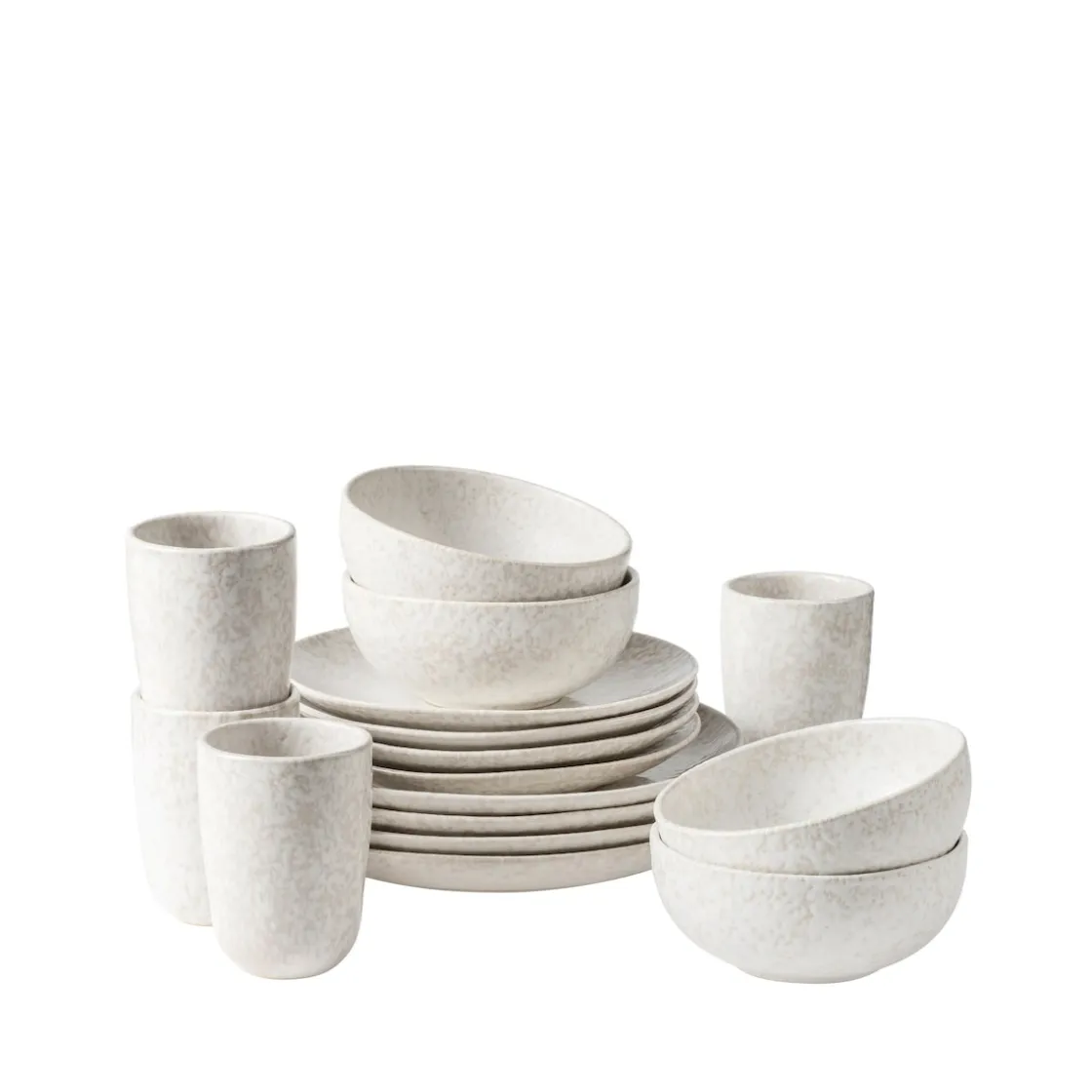 Geschirrsets|Die moderne Hausfrau Geschirr-Set, Steinzeug Alpenwiese Creme