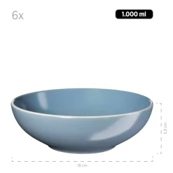 Geschirrsets|Die moderne Hausfrau Geschirr-Set, Steinzeug Elissa Blau