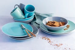 Geschirrsets|Die moderne Hausfrau Geschirr-Set, Steinzeug Elissa Blau