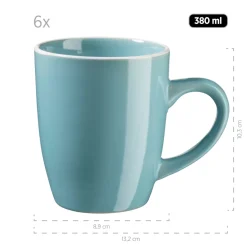 Geschirrsets|Die moderne Hausfrau Geschirr-Set, Steinzeug Elissa Türkis