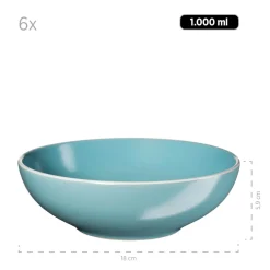 Geschirrsets|Die moderne Hausfrau Geschirr-Set, Steinzeug Elissa Türkis