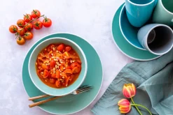 Geschirrsets|Die moderne Hausfrau Geschirr-Set, Steinzeug Elissa Türkis